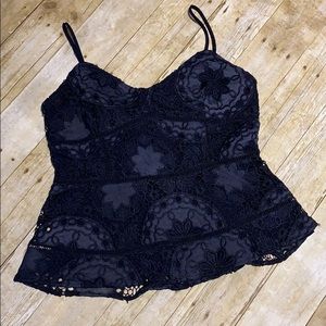 Skies are Blue Crochet Lace - Peplum Fit (LP)